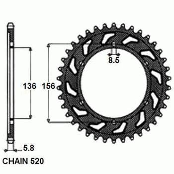 Zębatka Tylna Sunstar SUNR1-3631-41