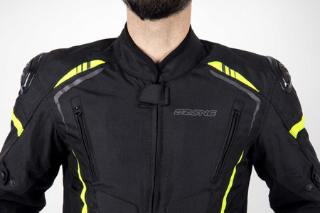 Męska Kurtka Motocyklowa Ozone Pulse Black Fluo