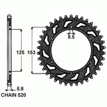 Zębatka Tylna Sunstar Aluminiowa SUNR5-3559-48BK