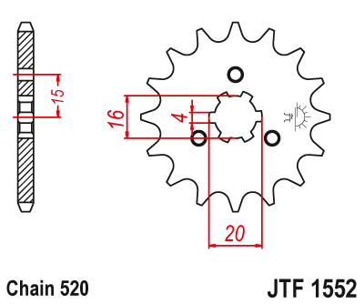 Zębatka Przednia JT JTF1552.11