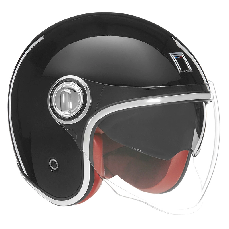 Kask otwarty motocyklowy NOX NP106 HERITAGE Czarny połysk