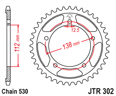 Zębatka Tylna JT JTR302.39