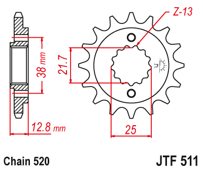 JT ZĘBATKA PRZEDNIA JTF511.15RB