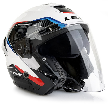 Kask Otwarty LS2 OF618 VERSO II AIR white blue red 
