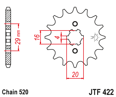 Zębatka Przednia JT JTF422.14