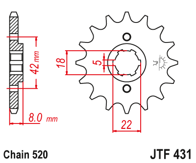 Zębatka Przednia JT JTF431.13