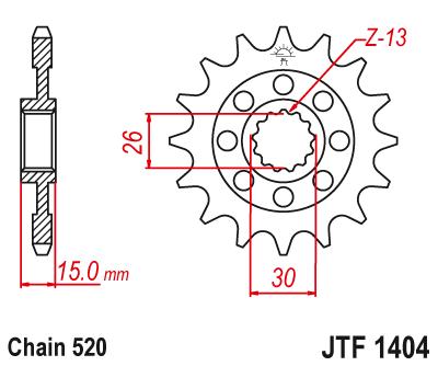 Zębatka Przednia JT JTF1404.15