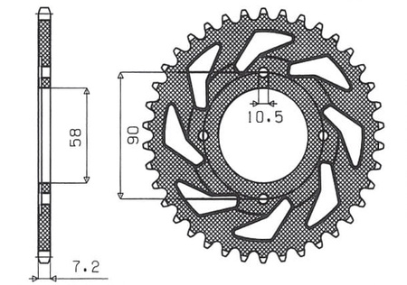 Zębatka Tylna Sunstar SUNR1-2061-42