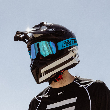 GOGLE IMX ENDURANCE RACE GOG BLACK/BLUE (SZYBA IRIDIUM BLUE + CLEAR)