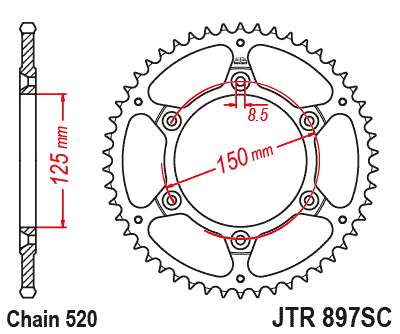 JT ZĘBATKA TYLNA JTR897.50SC