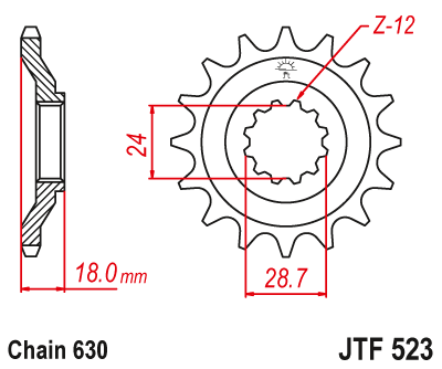 Zębatka Przednia JT JTF523.15