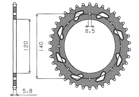 Zębatka Tylna Sunstar SUNR1-3532-46