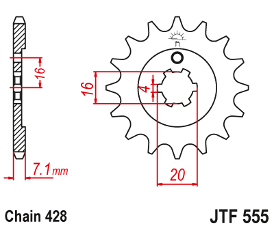 Zębatka Przednia JT JTF555.13