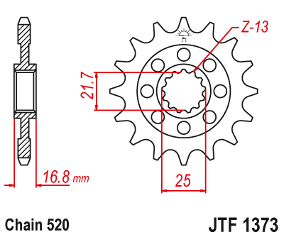 JT ZĘBATKA PRZEDNIA JTF1373.17RB