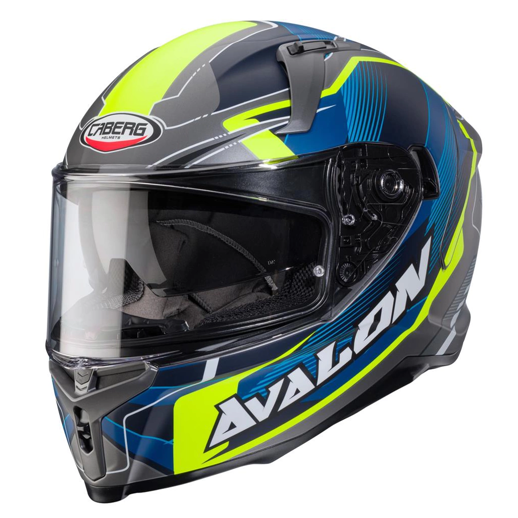 Kask integralny motocyklowy CABERG AVALON X OPTIC Szaro-niebiesko-czerwony