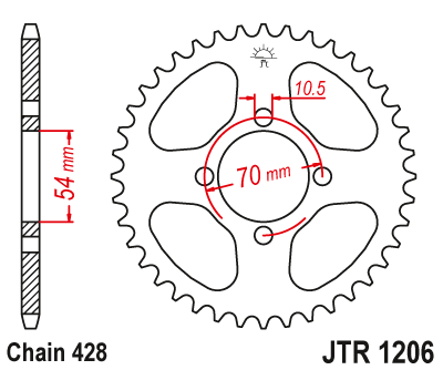 Zębatka Tylna JT JTR1206.42
