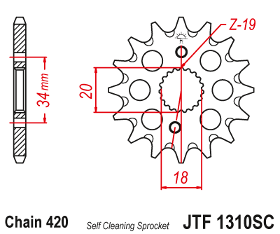 Zębatka Przednia JT JTF1310.15SC