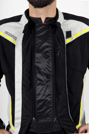 Męska Kurtka Motocyklowa Ozone Jet II Ice Black Fluo
