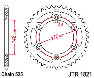 Zębatka Tylna JT JTR1821.47