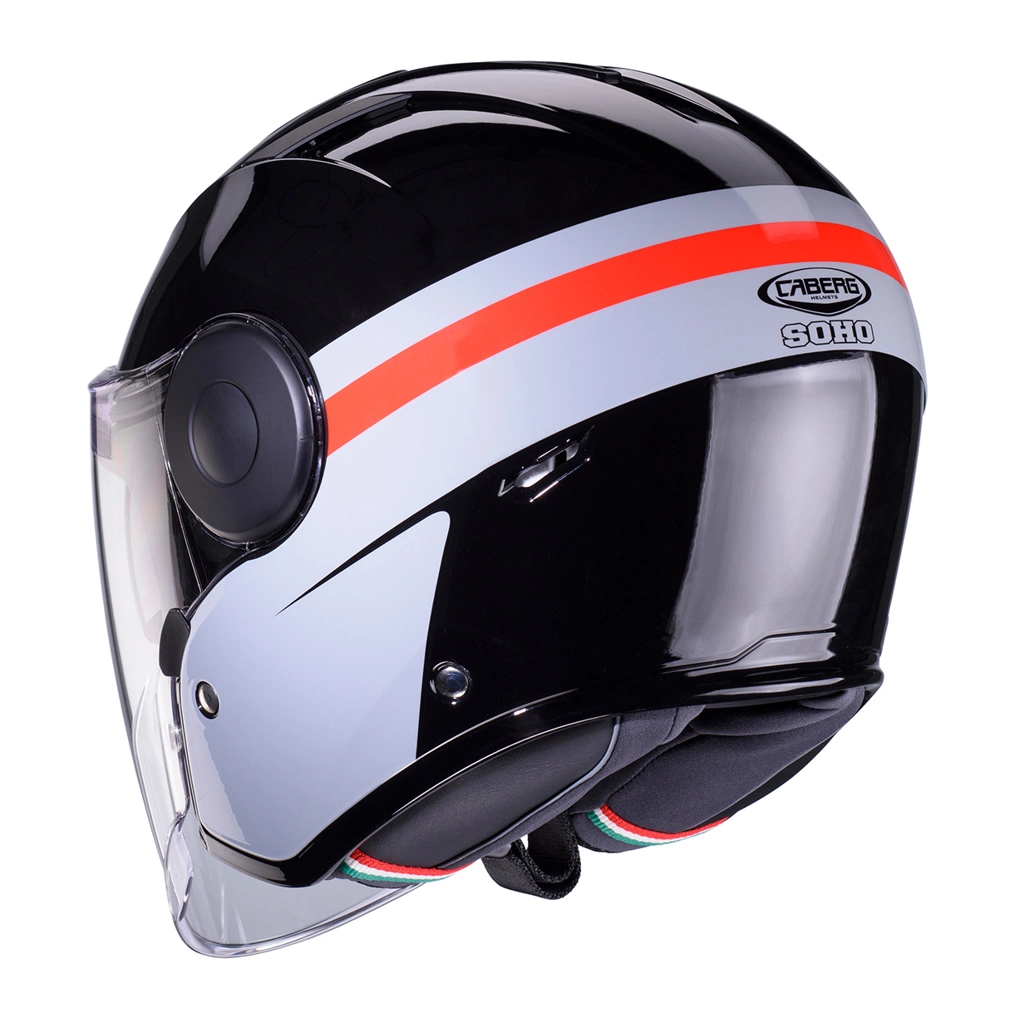 Kask otwarty motocyklowy CABERG JET SOHO ZEPHYR Czarno-szaro-czerwony