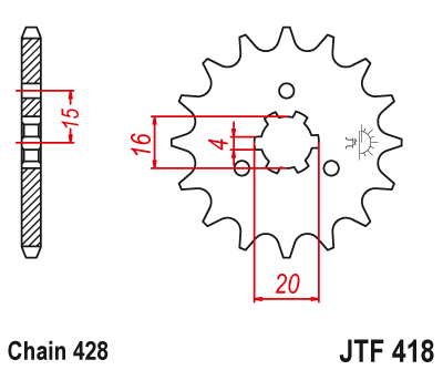 Zębatka Przednia JT JTF418.13