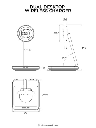QUAD LOCK BIURKOWA ŁADOWARKA INDUKCYJNA MAG DUAL