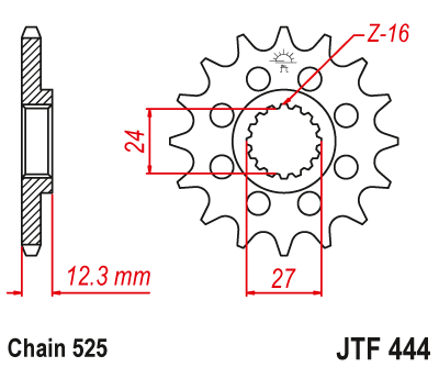 Zębatka Przednia JT JTF444.17