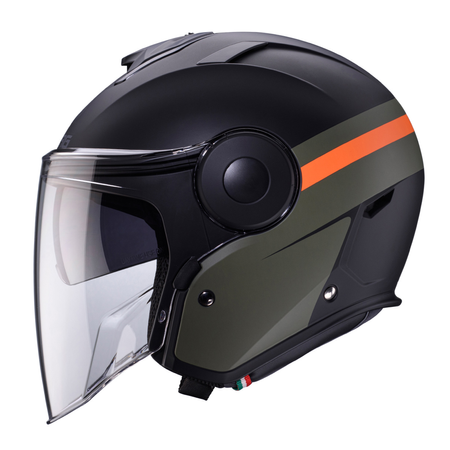 Kask Otwarty Motocyklowy CABERG JET SOHO ZEPHYR BLACK GREEN ORANGE