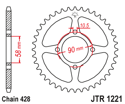 Zębatka Tylna JT JTR1221.42