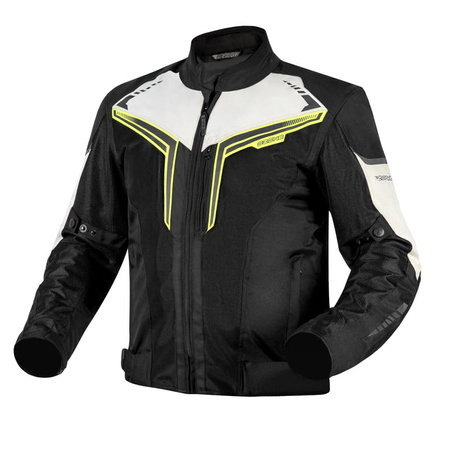 Męska Kurtka Motocyklowa Ozone Flow Black Grey Fluo