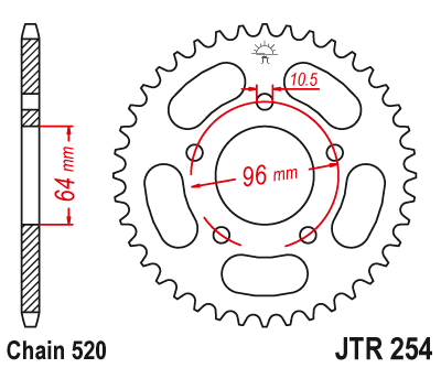 Zębatka Tylna JT JTR254.37