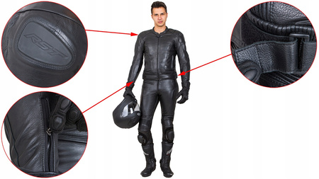 RST CZARNA MOTOCYKLOWA KURTKA SKÓRZANA GT CE BLACK XL