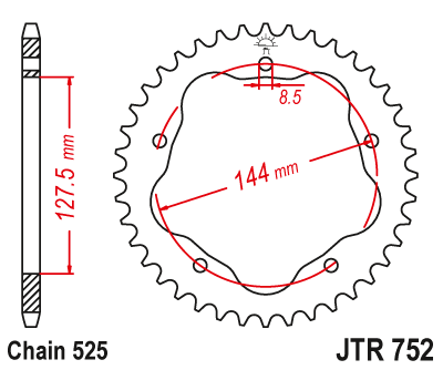Zębatka Tylna JT JTR752.42