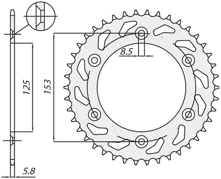 Zębatka Tylna Sunstar SUNR1-3559-49