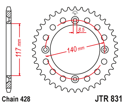 Zębatka Tylna JT JTR831.46