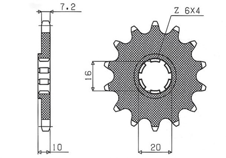 Zębatka Przednia Sunstar SUNF227-14