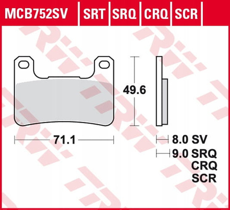 Klocki Hamulcowe TRW MCB752SV