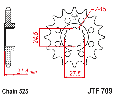 Zębatka Przednia JT JTF709.16