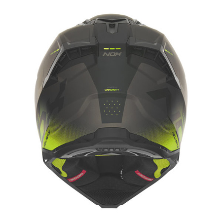 Kask Off-roadowy Motocyklowy NOX N634 GRADIANT BLACK YELLOW FLUO