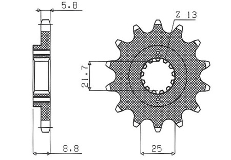 Zębatka Przednia Sunstar SUNF333-15