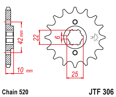 Zębatka Przednia JT JTF306.15