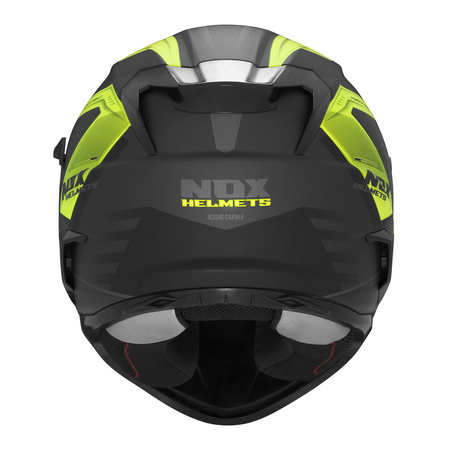 Kask Integralny Motocyklowy NOX N304 CARVER BLACK YELLOW FLUO