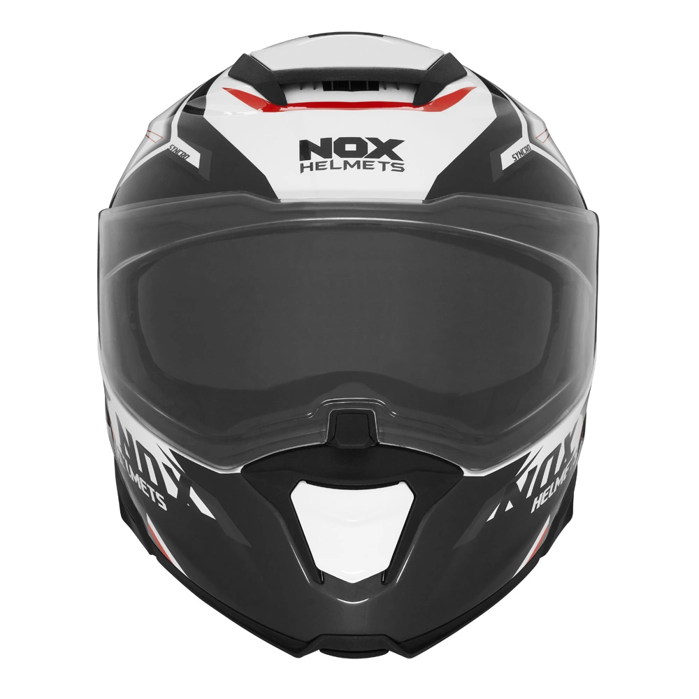 Kask szczękowy motocyklowy FLIP-UP NOX N967 SYNCHRO Biało-czerwony