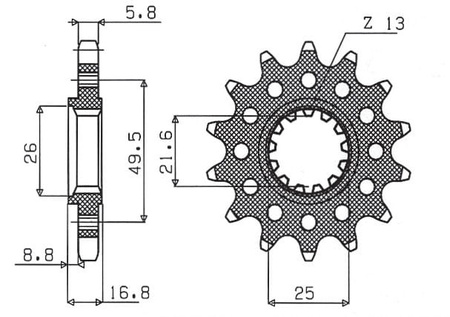 Zębatka Przednia Sunstar SUNF397-15