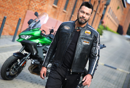 Męska Kurtka Motocyklowa Wolf Retro