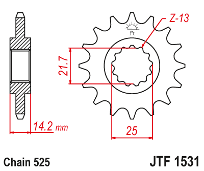Zębatka Przednia JT JTF1531.15
