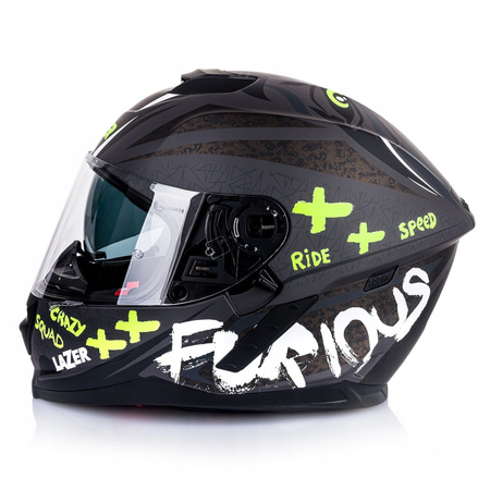 Kask integralny Lazer Rafale Evo Oni Dark Black Grey Fluo
