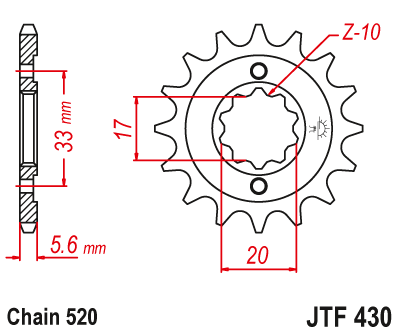 Zębatka Przednia JT JTF430.15