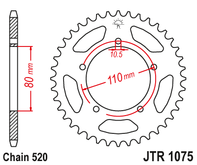 Zębatka Tylna JT JTR1076.52