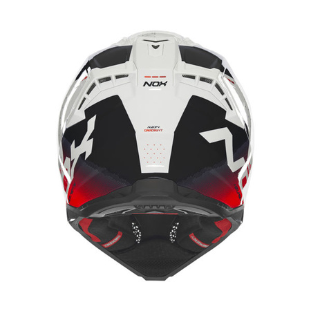 Kask Off-roadowy Motocyklowy NOX N634 GRADIANT WHITE RED BLACK